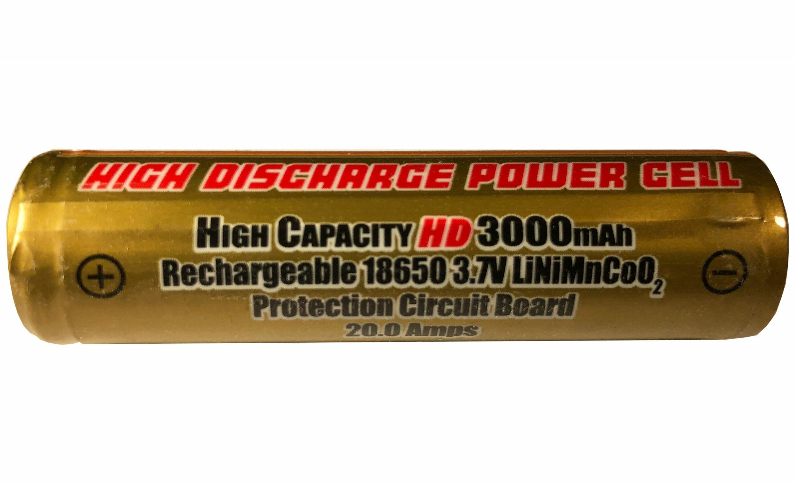 Intens væg Skøn High Discharge 3000mAh, 3.7v, 20A 18650 LiNiMnCo02 Rechargeable Battery -  MF Tactical