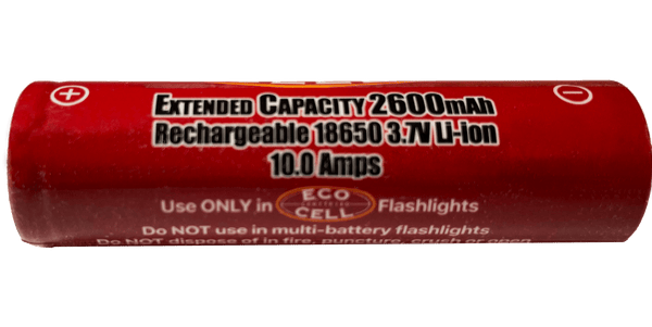 Eco Cell 2600mAh 10A Extended Capacity 18650 Battery